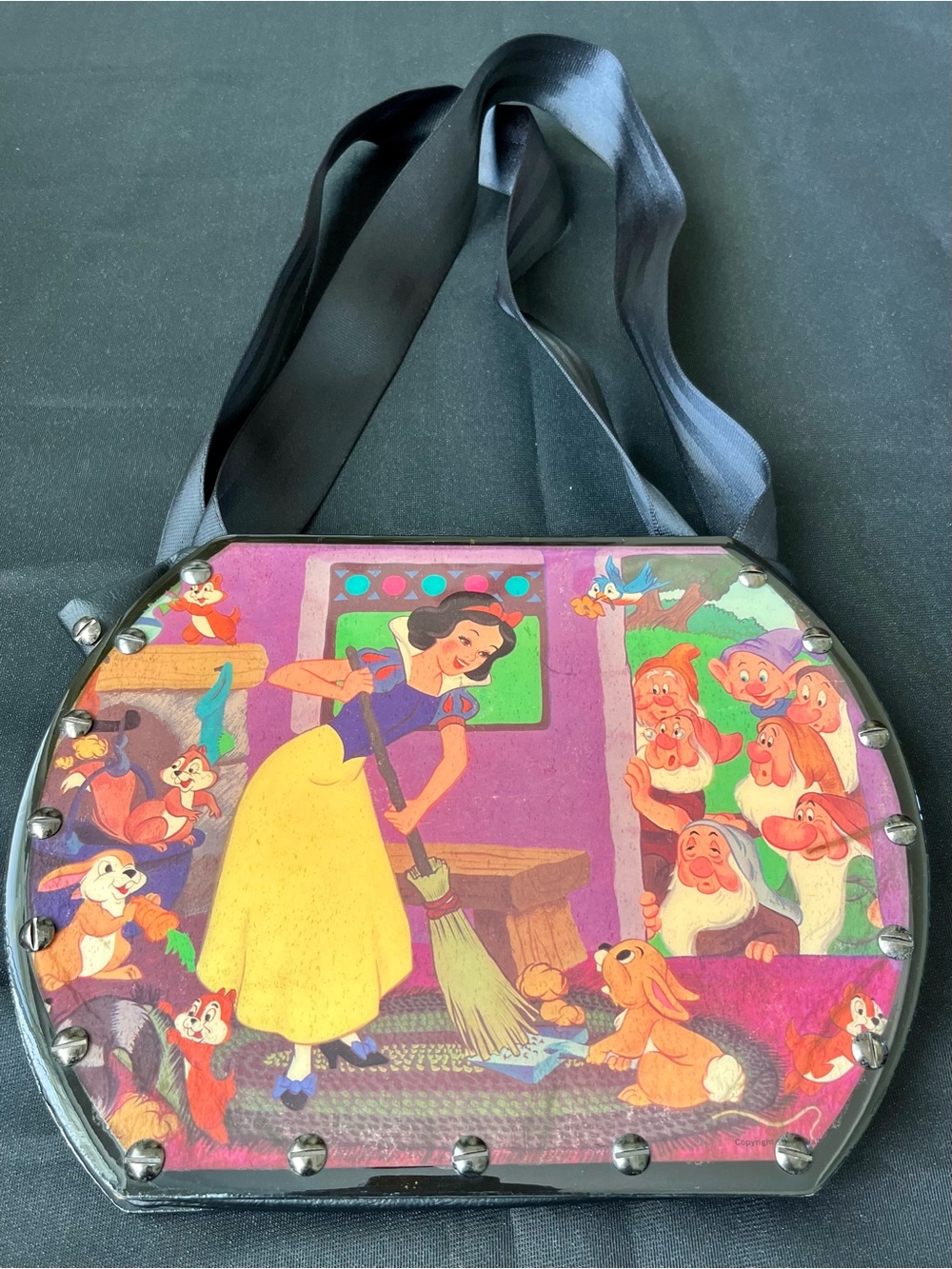 Vintage Hand Crafted Vinyl Record Purse/Hand Bag Snow White & The Seven Dwarfs